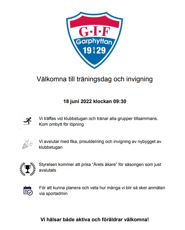 Träningsdag och invigning